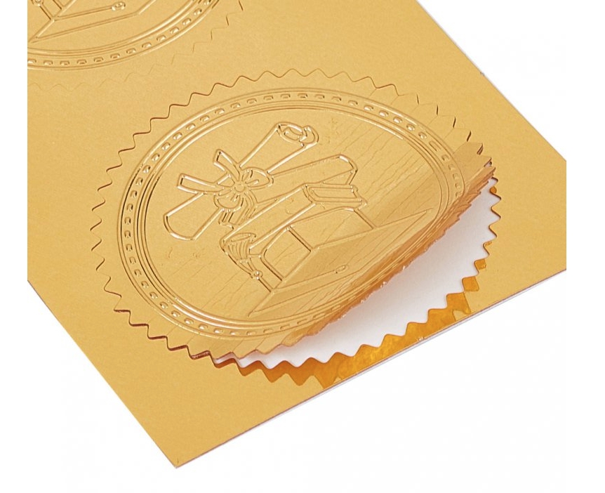 Samolepicí mosazná pečeť - Kříž, arch/4 ks