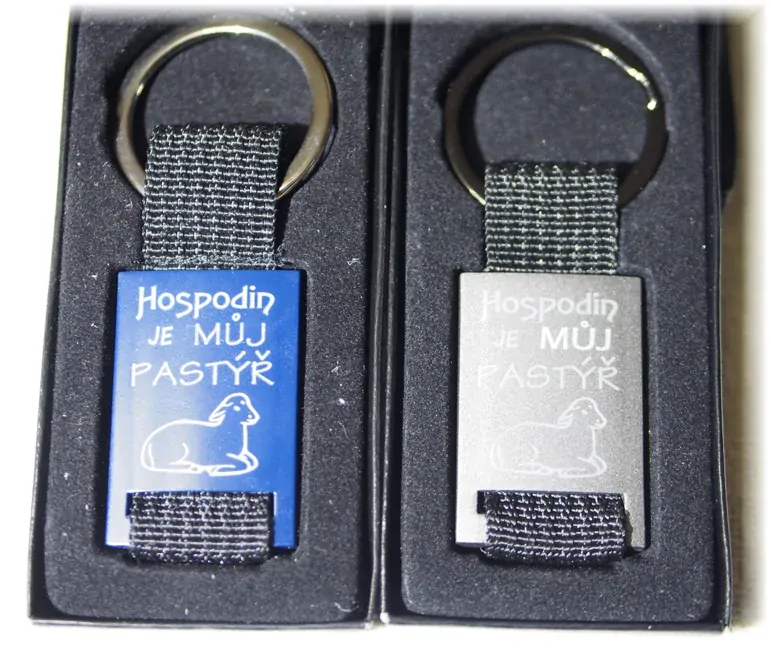 Klíčenka LUX textilní pásek - Hospodin je můj pastýř