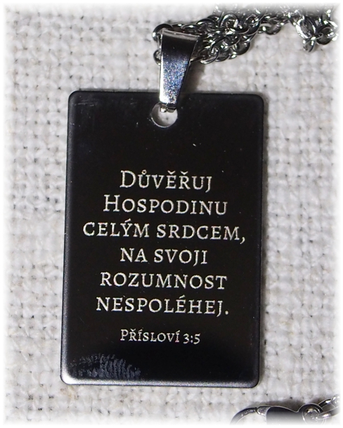 Náhrdelník nerez - Důvěřuj Hospodinu