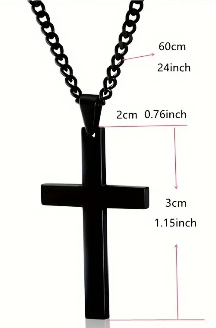 Náhrdelník černý s křížkem