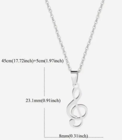 Náhrdelník nerez - houslový klíč