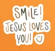 Samolepka - Smile! Jesus loves you!