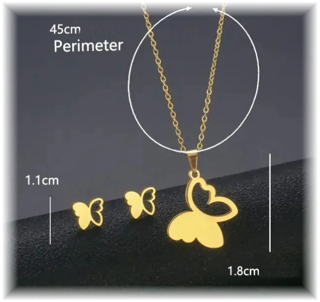 Náhrdelník s náušnicemi - motýl