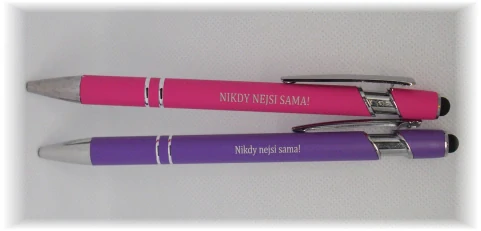 Kovové pero stylus - Nikdy nejsi sama!