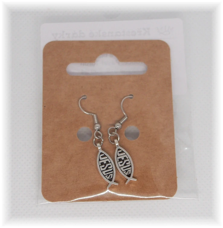 Náušnice - ryba Jesus malá