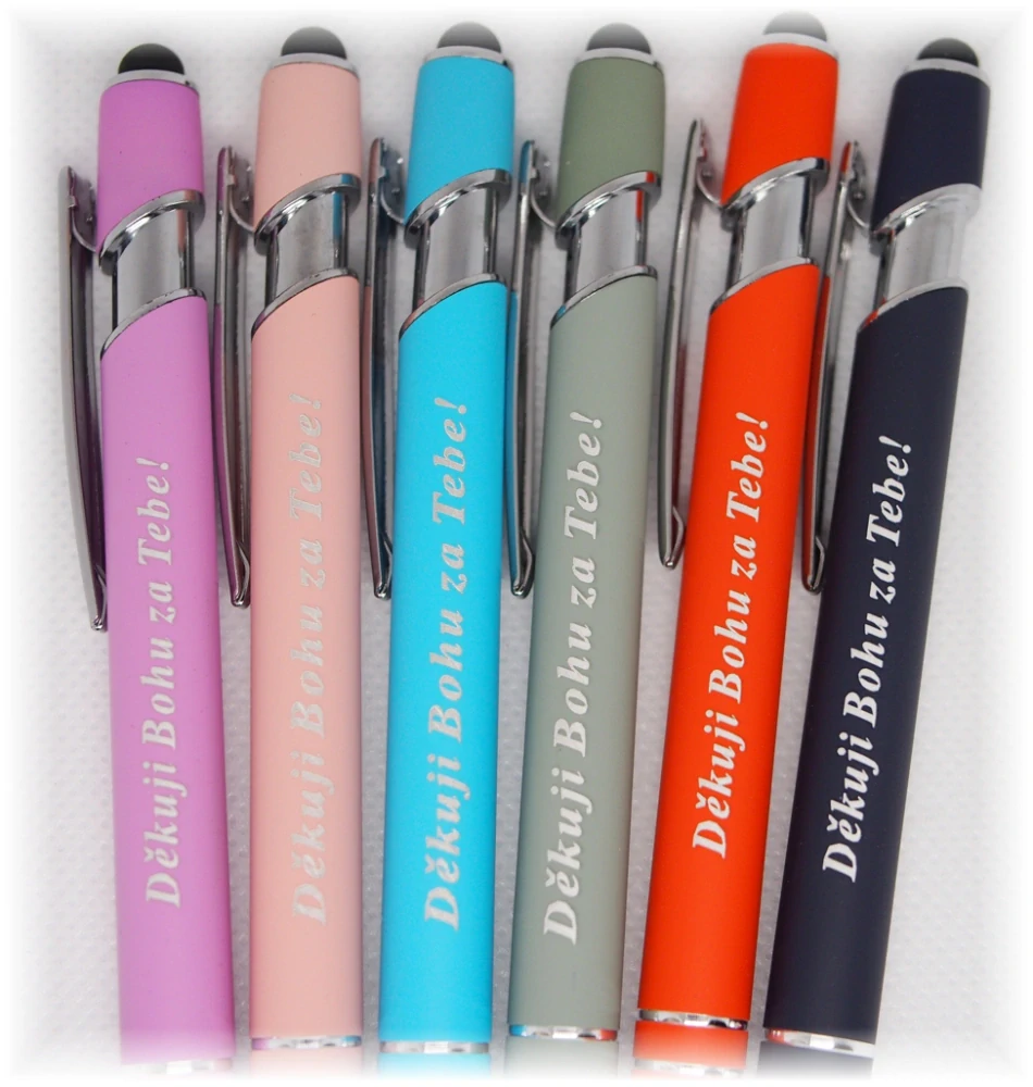 Kovové pero stylus - Děkuji Bohu za Tebe!