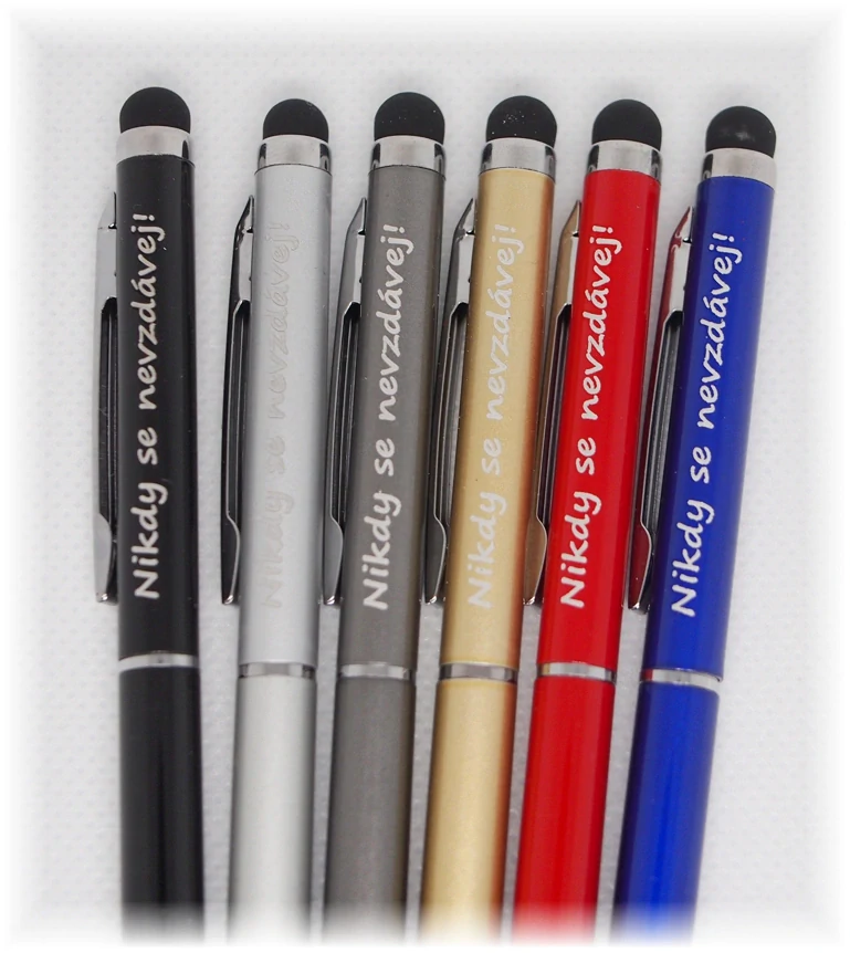 Kovové pero tenké stylus - Nikdy se nevzdávej!