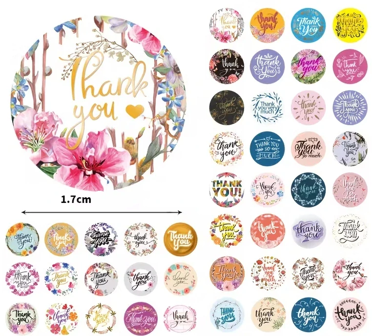 Samolepky sada 20ks - Thank you mini