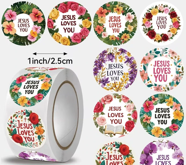 Samolepky sada 20ks - Jesus loves you 2