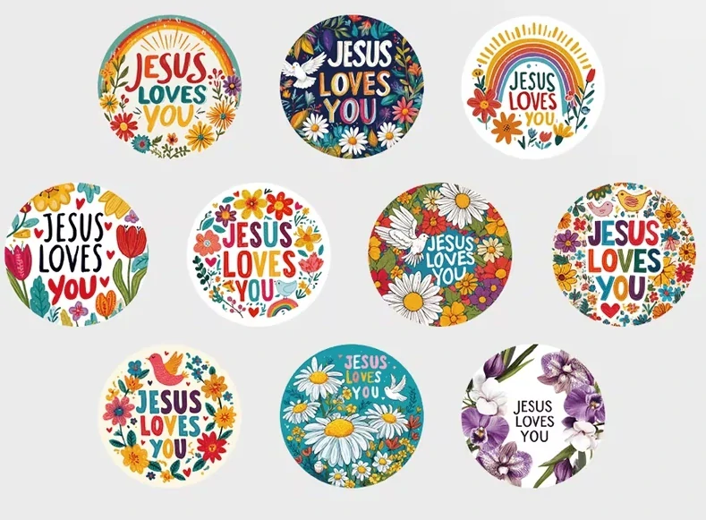 Samolepky sada 20ks - Jesus loves you 3