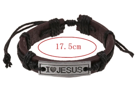 Náramek kožený - I srdce Jesus