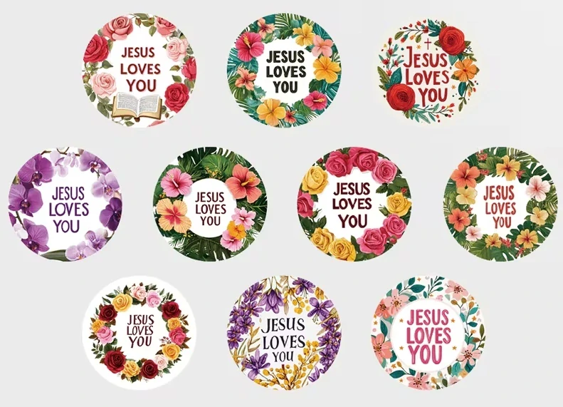 Samolepky sada 20ks - Jesus loves you 2