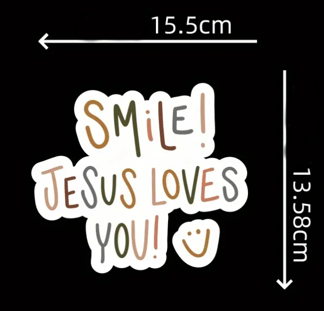 Samolepka - Smile! Jesus loves you!