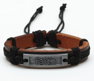 Kožený náramek - Faith