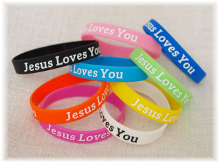 Náramek silikonový - Jesus Loves You
