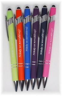 Kovové pero stylus - Nikdy se nevzdávej!