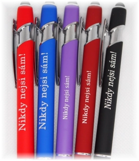 Kovové pero stylus - Nikdy nejsi sám!