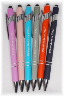 Kovové pero stylus - Děkuji Bohu za Tebe!