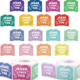 Samolepky sada 20ks - Jesus loves you