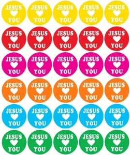 Samolepka sada - Jesus "srdce" you