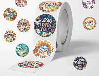 Samolepky sada 20ks - Jesus loves you 3