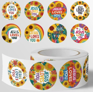 Samolepky sada 20ks - Jesus loves you 4